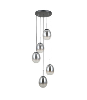 Meolo Cluster Pendant Ceiling Light Matt Black 5xE14-1