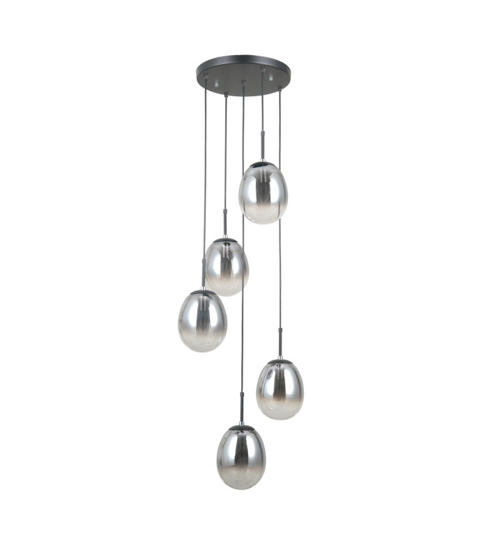 Meolo Cluster Pendant Ceiling Light Matt Black 5xE14-1