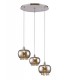 Ceiling Cluster Pendant 3 Light E14 Round Mirrored Glass, Polished Chrome, Clear Glass - 1