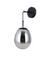 Meolo Globe Wall Lamp Matt Black with Smoked Shade-1