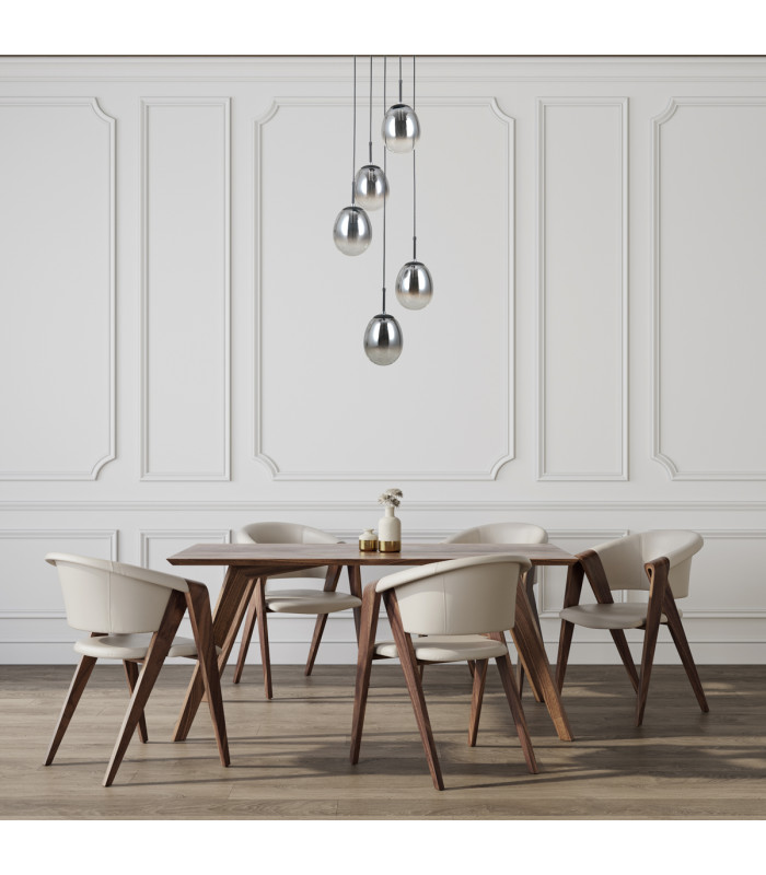 Meolo Cluster Pendant Ceiling Light Matt Black 5xE14-5
