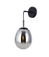 Meolo Globe Wall Lamp Matt Black with Smoked Shade-2