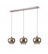 Ceiling Pendant 3 Light E14 Linear Mirrored Glass, Polished Chrome, Clear Glass - 1