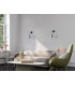 Meolo Globe Wall Lamp Matt Black with Smoked Shade-5
