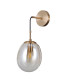 Meolo Globe Wall Lamp Gold with Amber Shade-1