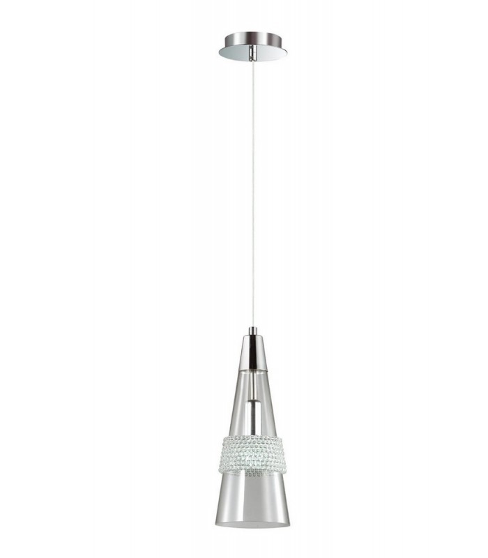 Ceiling Pendant 1 Light E14 Polished Chrome, Crystal - 1