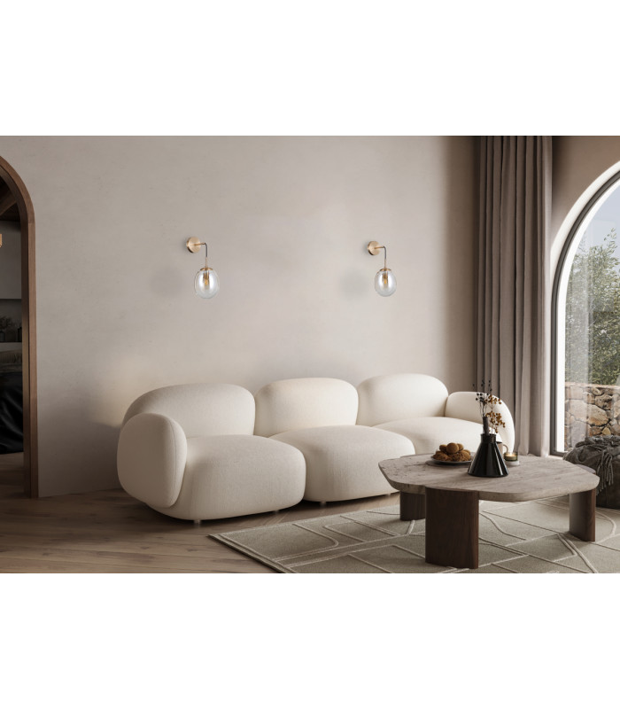 Meolo Globe Wall Lamp Gold with Amber Shade-5