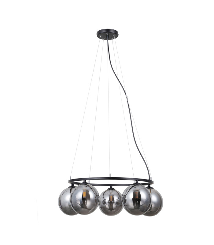 Molite Globe Pendant Ceiling Light Matt Black 5xG9-1