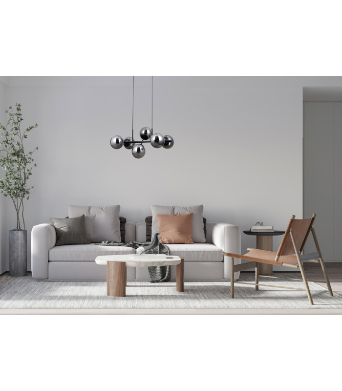 Molite Globe Pendant Ceiling Light Matt Black 6xE14-5
