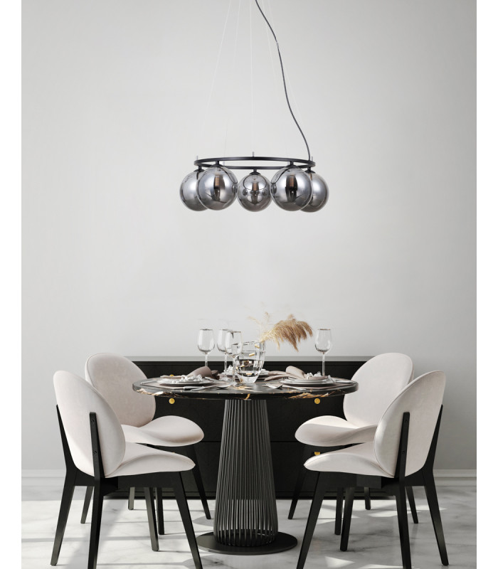 Molite Globe Pendant Ceiling Light Matt Black 5xG9-5