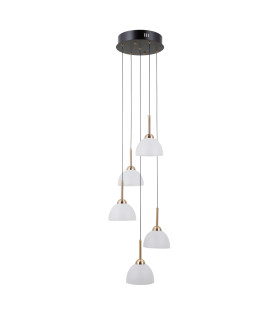 Montiela Cluster Pendant Ceiling Light Matt Black Gold 3000K Warm White 5xLED-1
