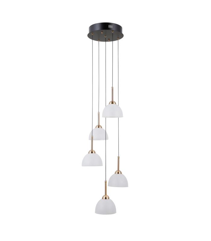 Montiela Cluster Pendant Ceiling Light Matt Black Gold 3000K Warm White 5xLED-1