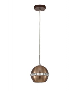 Dome Ceiling Pendant E27 Satin Copper, Crystal - 1