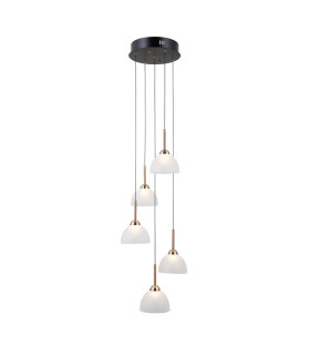 Montiela Cluster Pendant Ceiling Light Matt Black Gold 3000K Warm White 5xLED-2