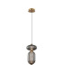 Nico 35cm Slim Pendant Ceiling Light Black Antique Brass Gold 3000K Warm White 2xLED-1