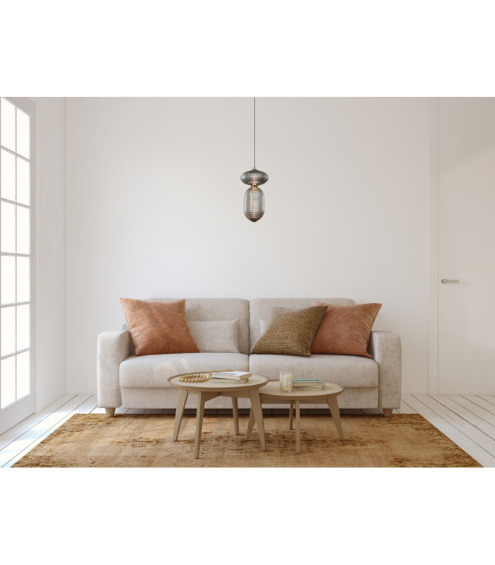 Nico 35cm Slim Pendant Ceiling Light Black Antique Brass Gold 3000K Warm White 2xLED-5