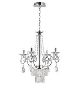 Ceiling Pendant Chandelier 4 Light G9 Polished Chrome, Crystal - 1