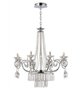 Ceiling Pendant Chandelier 8 Light G9 Polished Chrome, Crystal - 1