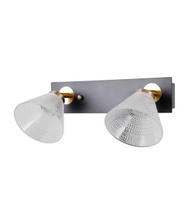 Orella Twin Ceiling Spotlight Matt Black Gold 3000K Warm White 2xLED-1