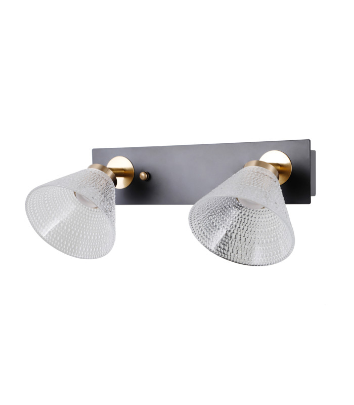 Orella Twin Ceiling Spotlight Matt Black Gold 3000K Warm White 2xLED-1