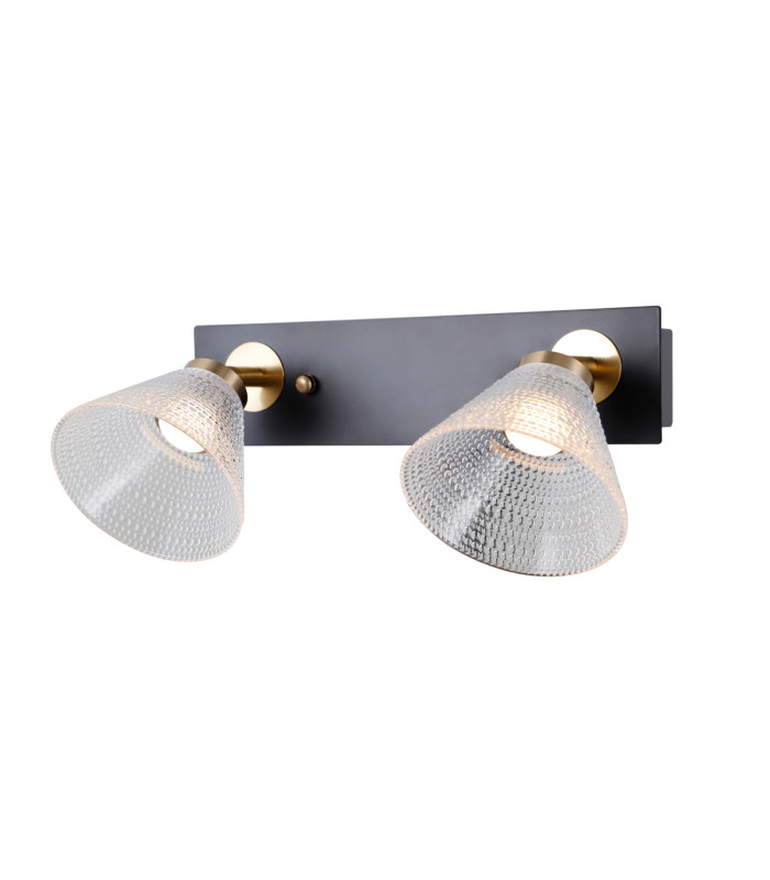 Orella Twin Ceiling Spotlight Matt Black Gold 3000K Warm White 2xLED-2