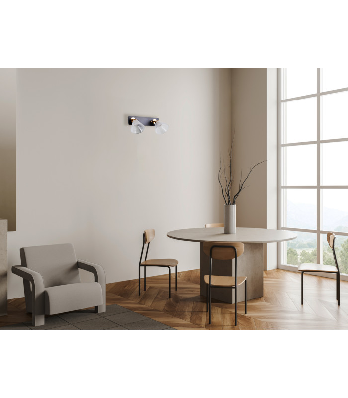 Orella Twin Ceiling Spotlight Matt Black Gold 3000K Warm White 2xLED-5