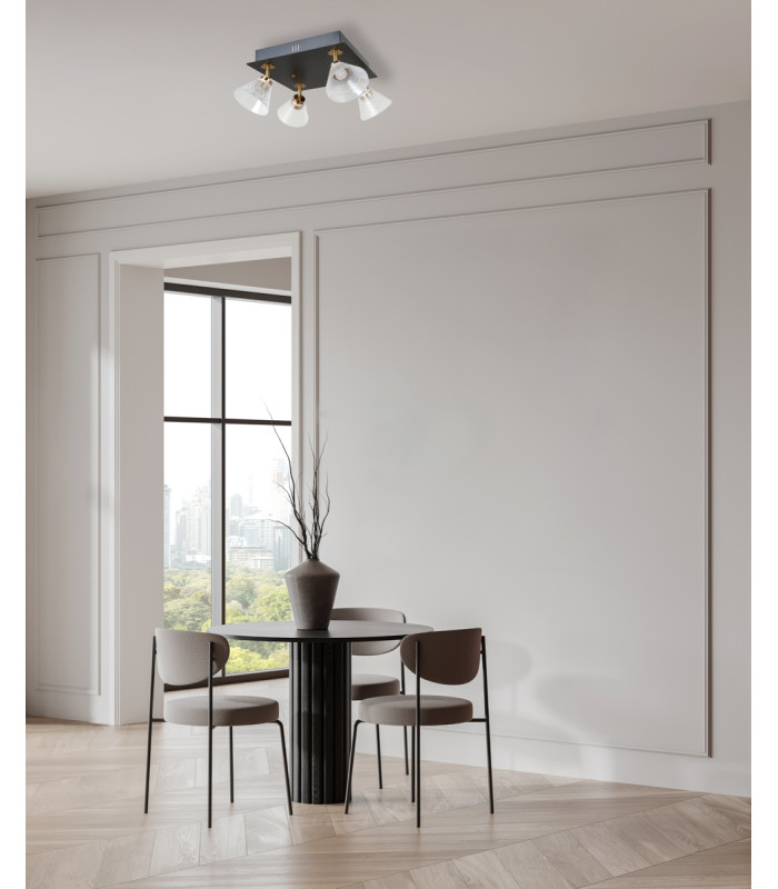 Orella Ceiling Spotlight Clusters Matt Black Gold 3000K Warm White 4xLED-5