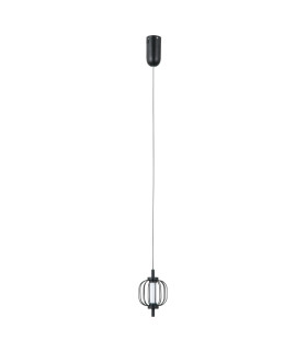 Pedro Slim Pendant Ceiling Light Matt Black Chrome 3000K Warm White-1