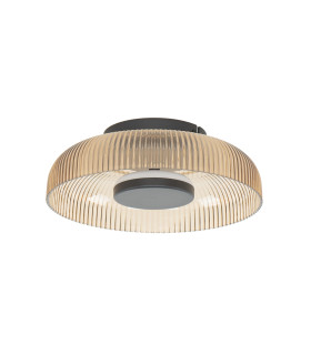 Passo Bowl Semi Flush Ceiling Light Yellow Black 3000K Warm White-1