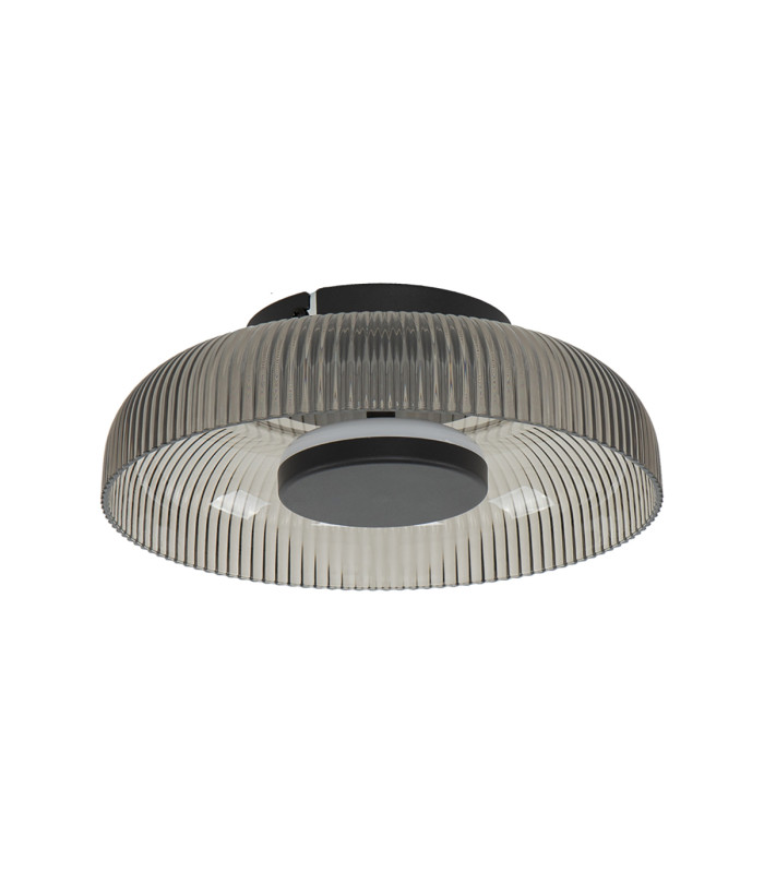 Passo Bowl Semi Flush Ceiling Light Grey Black 3000K Warm White-1