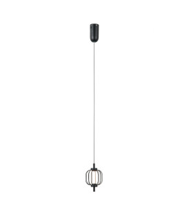 Pedro Slim Pendant Ceiling Light Matt Black Chrome 3000K Warm White-2