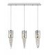 Ceiling Pendant 3 Light G9 Line Polished Chrome, Mosaic Glass, Crystal - 1