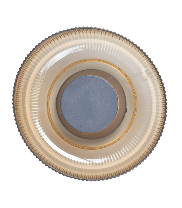 Passo Bowl Semi Flush Ceiling Light Yellow Black 3000K Warm White-3