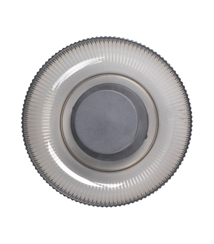 Passo Bowl Semi Flush Ceiling Light Grey Black 3000K Warm White-3