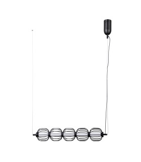 Pedro Bar Pendant Ceiling Light Matt Black Chrome 3000K Warm White 5xLED-1