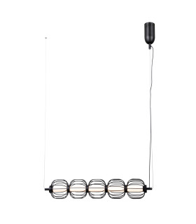 Pedro Bar Pendant Ceiling Light Matt Black Chrome 3000K Warm White 5xLED-2