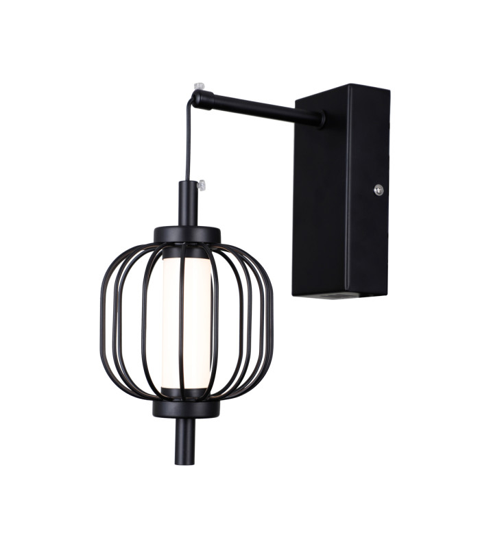 Pedro Wall Lamp Matt Black Chrome 3000K Warm White-2