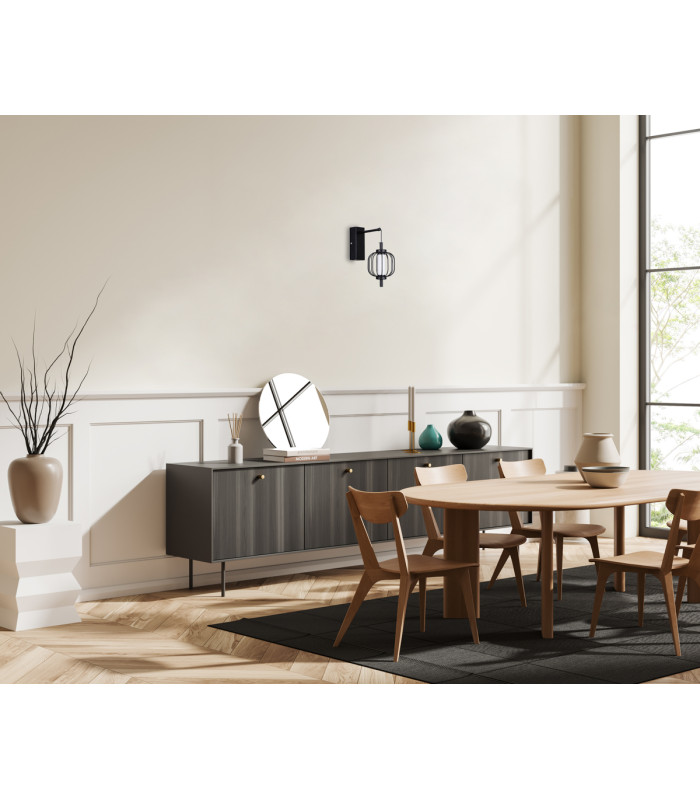 Pedro Wall Lamp Matt Black Chrome 3000K Warm White-5
