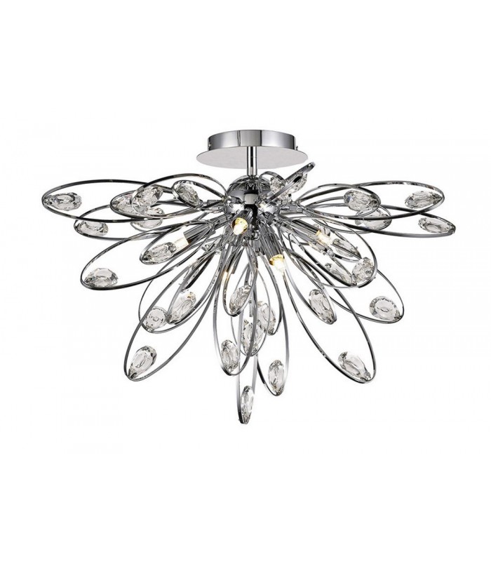Ceiling 6 Light G9 Polished Chrome, Crystal - 1