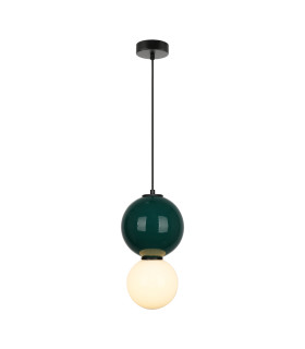 Pieve Slim Pendant Ceiling Light Green Matt White 3000K Warm White-1