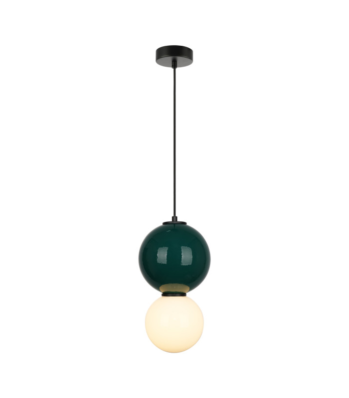 Pieve Slim Pendant Ceiling Light Green Matt White 3000K Warm White-1