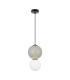 Pieve Slim Pendant Ceiling Light Grey Matt White with Opal Grey Glass Ceramics Shade 3000K Warm White-2