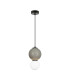 Pieve Small Slim Pendant Ceiling Light Grey Matt White with Grey Glass Ceramics Shade 3000K Warm White-2