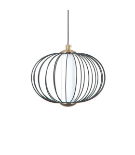 Rabel Wire Frame Pendant Ceiling Light Matt Black 3000K Warm White-2