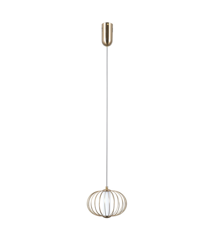 Rabel Wire Frame Pendant Ceiling Light Gold 3000K Warm White-1