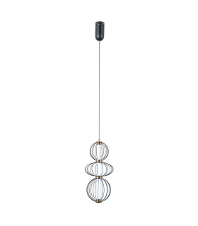 Rabel Wire Frame Pendant Ceiling Light Matt Black 3000K Warm White 3xLED-1