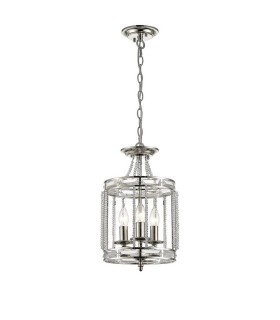 Ceiling Pendant 3 Light E14 Polished Nickel, Crystal - 1
