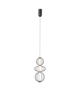 Rabel Wire Frame Pendant Ceiling Light Matt Black 3000K Warm White 3xLED-2