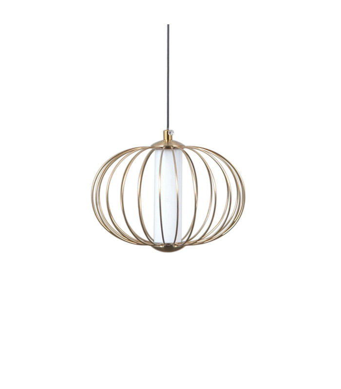 Rabel Wire Frame Pendant Ceiling Light Gold 3000K Warm White-2