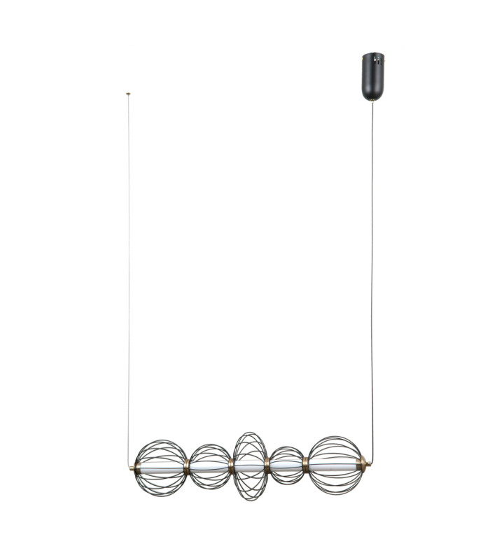 Rabel Wire Frame Pendant Ceiling Light Matt Black 3000K Warm White 5xLED-1